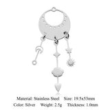 5pcs 316 Stainless Steel Om Yoga Buddha Earring Pendant Jewelry Charm