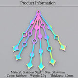 5pcs 316 Stainless Steel Rainbow Charm Pendant DIY Earring Jewelry