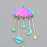 5pcs 316 Stainless Steel Rainbow Charm Pendant DIY Earring Jewelry