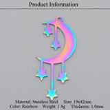 5pcs 316 Stainless Steel Rainbow Charm Pendant DIY Earring Jewelry
