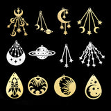 5pcs 316 Stainless Steel Star Moon Planet Charms Pendant for necklaces