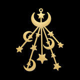 5pcs 316 Stainless Steel Star Moon Planet Charms Pendant for necklaces