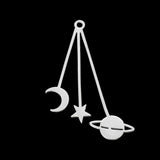 5pcs 316 Stainless Steel Star Moon Planet Charms Pendant for necklaces
