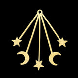 5pcs 316 Stainless Steel Star Moon Planet Charms Pendant for necklaces