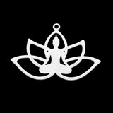316 Stainless Steel Yoga Skull Charm Pendant for Necklaces