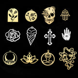 316 Stainless Steel Yoga Skull Charm Pendant for Necklaces