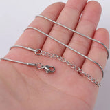 5pcs 316L Stainless Steel Snake Chain Necklace 1.2mm 1.5mm 45+5cm Adjustable