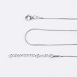 5pcs 316L Stainless Steel Snake Chain Necklace 1.2mm 1.5mm 45+5cm Adjustable