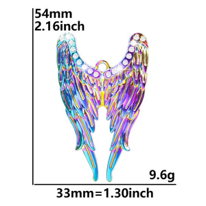 5pcs/lot Angel Wing Rainbow Charms Jewelry Making Pendant