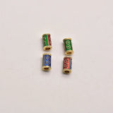 5pcs 6*12mm Cloisonn? Style Barrel Beads Gold-plated Brass Jewelry Spacer JA0487