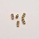 5pcs 6*12mm Cloisonn? Style Barrel Beads Gold-plated Brass Jewelry Spacer JA0487