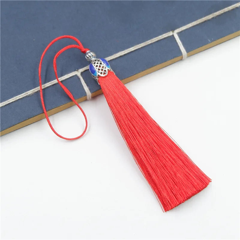 5pcs Metal Alloy Cap Silk Tassel Crown Fringe Trim DIY Craft Car Hanging Pendant