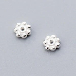5pcs 925 Sterling Silver Flower Beading Spacer Charm 4mm DIY Jewelry Making