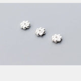 5pcs 925 Sterling Silver Flower Beading Spacer Charm 4mm DIY Jewelry Making