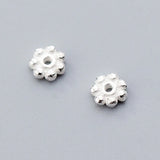 5pcs 925 Sterling Silver Flower Beading Spacer Charm 4mm DIY Jewelry Making