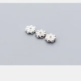 5pcs 925 Sterling Silver Flower Beading Spacer Charm 4mm DIY Jewelry Making