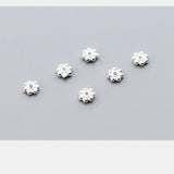 5pcs 925 Sterling Silver Flower Beading Spacer Charm 4mm DIY Jewelry Making