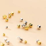 5pcs 925 Silver Screw Thread Round Beads 3mm 4mm 5mm S925 Spacer DIY Jewelry