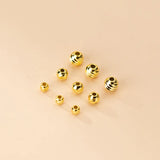5pcs 925 Silver Screw Thread Round Beads 3mm 4mm 5mm S925 Spacer DIY Jewelry