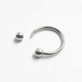 925 Sterling Silver Horseshoe Circular Ring Piercing Jewelry