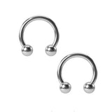 925 Sterling Silver Horseshoe Circular Ring Piercing Jewelry