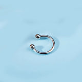 925 Sterling Silver Horseshoe Circular Ring Piercing Jewelry