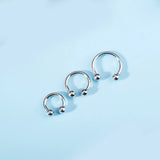 925 Sterling Silver Horseshoe Circular Ring Piercing Jewelry