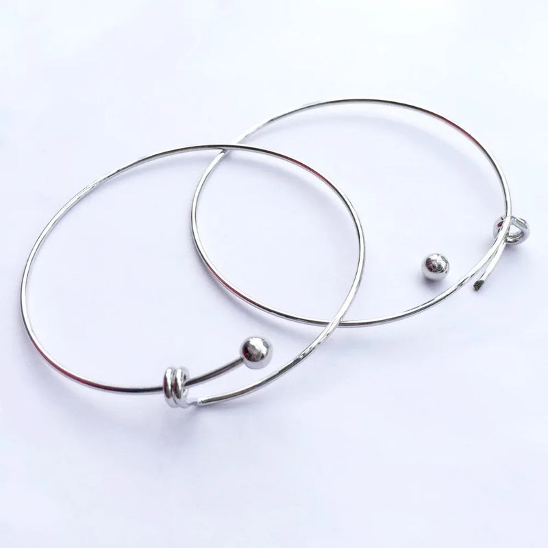 Adjustable Bangles with Ball Beads, DIY Charms Bracelet