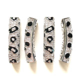 5pcs Leopard Print Curved Tube Spacers Gold-Plate Jewelry DIY Accessory