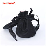 5pcs/lot Black Pouches for Silver Beads Charms Rings Earrings