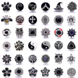 5pcs Rhinestone Flower 18mm Snap Buttons Jewelry