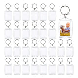 5pcs Acrylic Blank Round Photo Insert Keychains - DIY Keyring Crafts Accessories