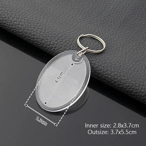 5pcs Acrylic Blank Round Photo Insert Keychains - DIY Keyring Crafts Accessories