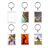 5pcs Acrylic Blank Round Photo Insert Keychains - DIY Keyring Crafts Accessories