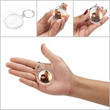 5pcs Acrylic Blank Round Photo Insert Keychains - DIY Keyring Crafts Accessories