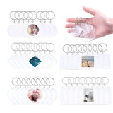 5pcs Acrylic Blank Round Photo Insert Keychains - DIY Keyring Crafts Accessories