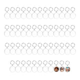 5pcs Acrylic Blank Round Photo Insert Keychains - DIY Keyring Crafts Accessories