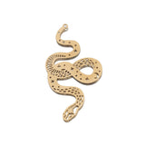 5pcs Brass Snake Charm, Moon Phases on Snake Pendant, Laser Cut Supplies