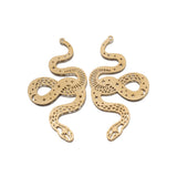 5pcs Brass Snake Charm, Moon Phases on Snake Pendant, Laser Cut Supplies