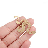 5pcs Brass Snake Charm, Moon Phases on Snake Pendant, Laser Cut Supplies