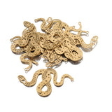 5pcs Brass Snake Charm, Moon Phases on Snake Pendant, Laser Cut Supplies
