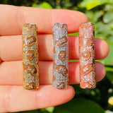 5pcs Brown Leopard Print Tube Bar Spacer for Women Bracelet Making