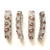 5pcs Brown Leopard Print Tube Bar Spacer for Women Bracelet Making