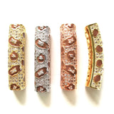 5pcs Brown Leopard Print Tube Bar Spacer for Women Bracelet Making