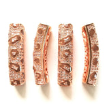5pcs Brown Leopard Print Tube Bar Spacer for Women Bracelet Making