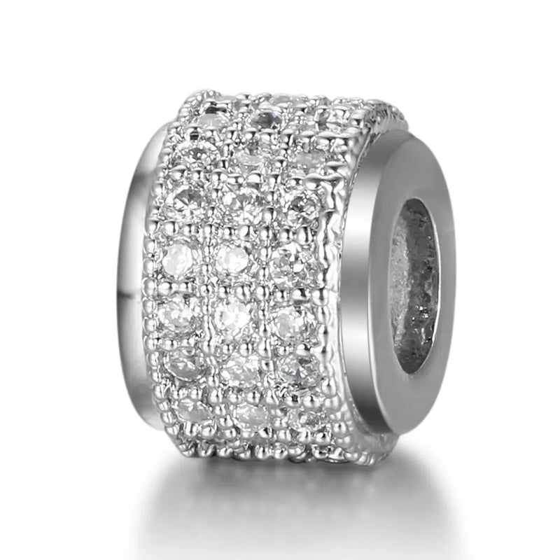 5pcs CZ Spacer Zircon Beads Micro Pave Cubic Zirconia DIY Metal Spacer