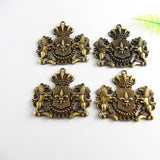 5pcs Antique Bronze Football Sign Pendant Charms 44*38mm