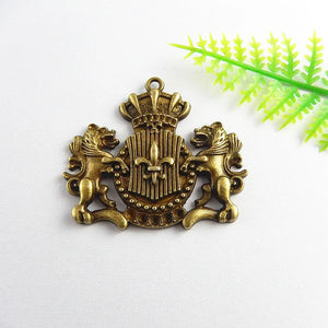 5pcs Antique Bronze Football Sign Pendant Charms 44*38mm