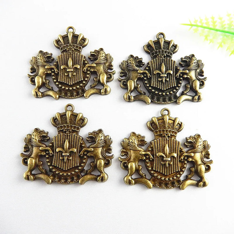 5pcs Antique Bronze Football Sign Pendant Charms 44*38mm