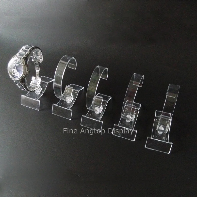 5pcs Clear Plastic Bracelet Watch Stand Holder Retail Display